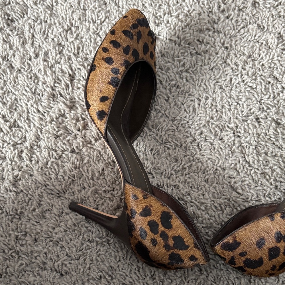 Ann Taylor Leopard Print Peep-Toe Heels - Picture 5 of 14